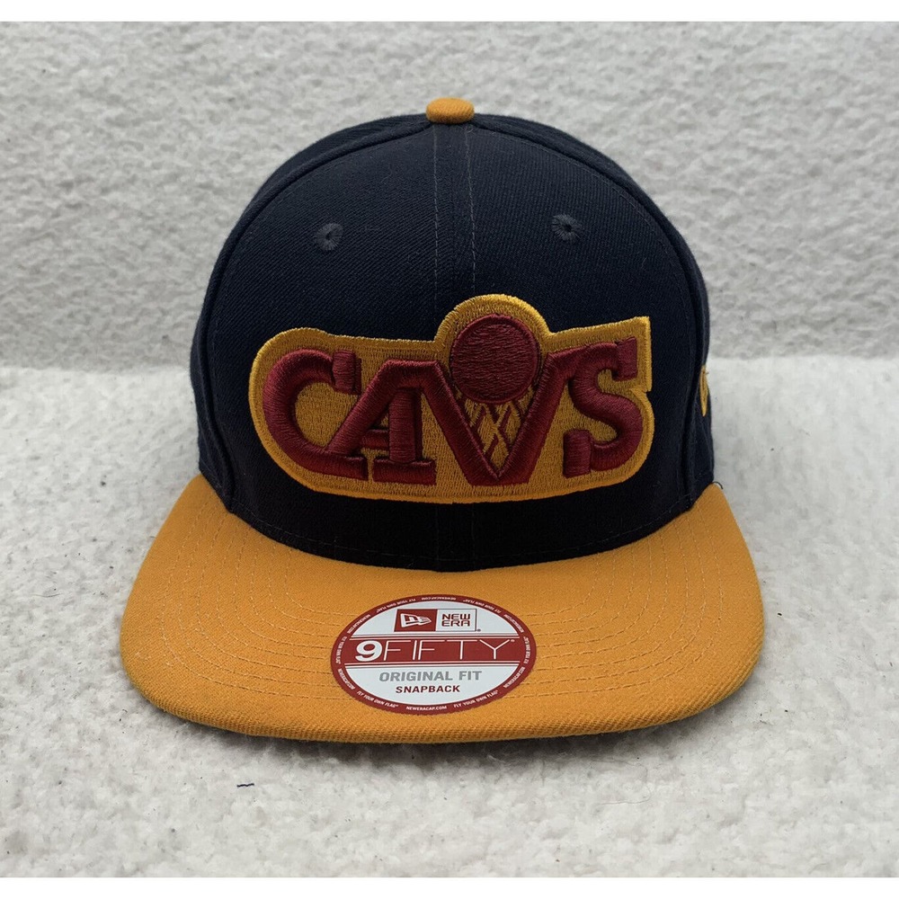 New Era Cleveland Cavaliers Snapback Hat 9Fifty Hardwood Classics Black Yellow